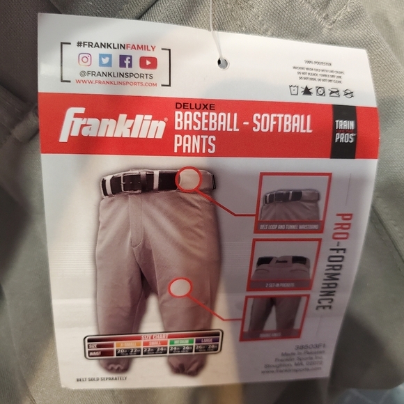 NWT Franklin Deluxe Sports Baseball Softball Uniform Pants Youth Small 6-7 - Picture 7 of 12